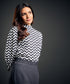 Round Standing Collar Half Sleeve Top